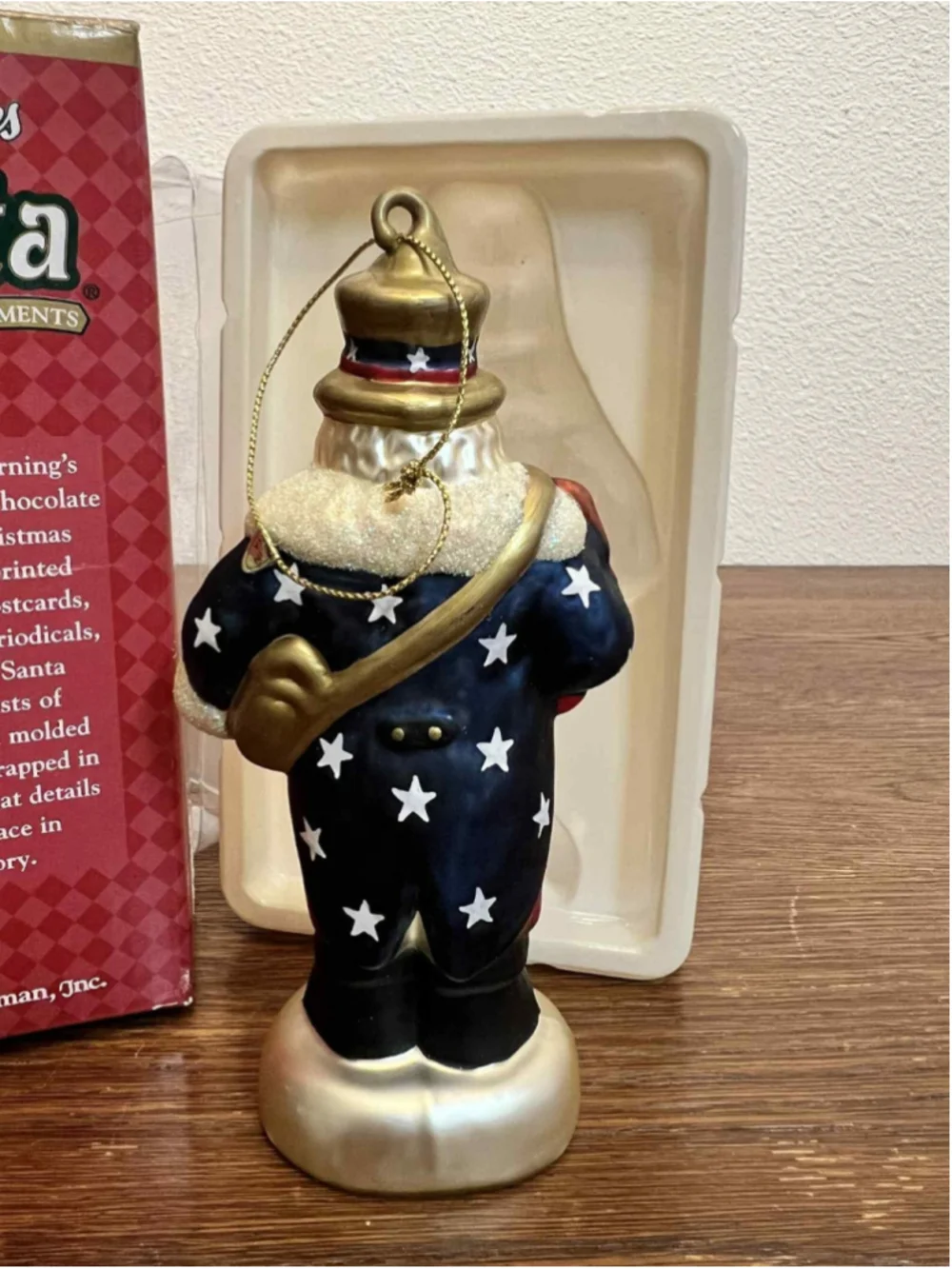 Memories of Santa 1912 Uncle Sam Santa Ornament w/Box USA Americana Christmas
